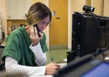 A receptionist in a medical office